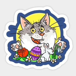 Cat and Rabbit Sticker